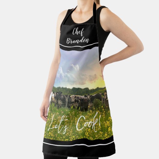 Speckle Park vee onder regendouche, zonsondergang Schort (Insitu)