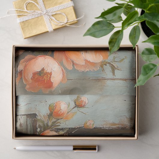 Speckled Hen Vibrant Sinaasappel Poppies Decoupage Tissuepapier (Geschenk)