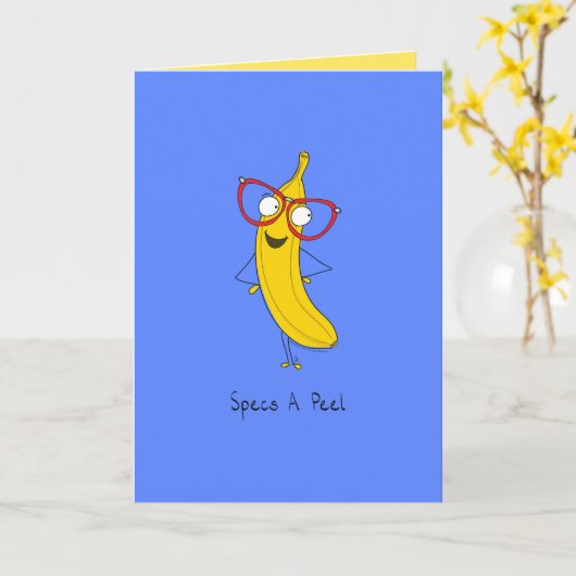 Specs A Peel - Banaan met een bril Wenskaart Kaart (Gele Bloem)