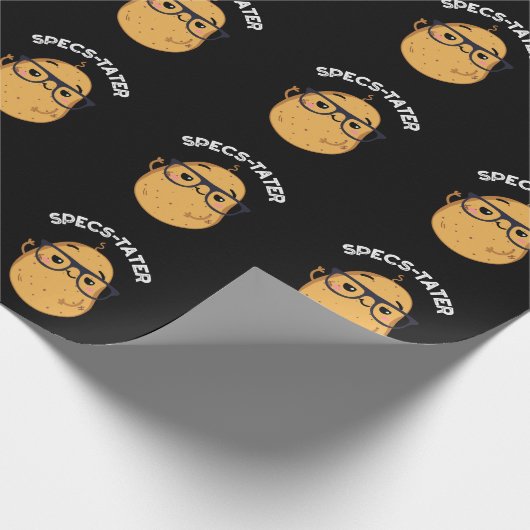 Spect-tater Funny Potato Spectacle Pun Dark BG Cadeaupapier (Hoek)