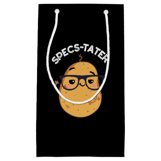 Spect-tater Funny Potato Spectacle Pun Dark BG Klein Cadeauzakje (Voorkant)