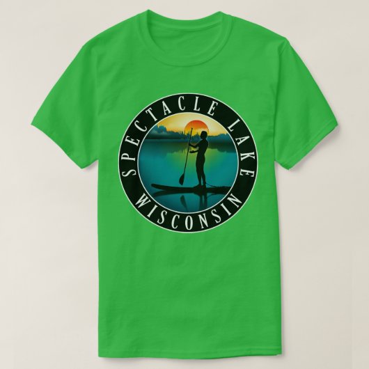 Spectacle Lake Wisconsin Paddleboarding T-shirt (Design voorkant)