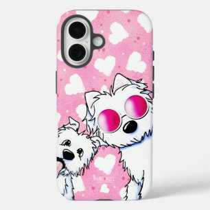 Spectacled Sweet Heart Westies iPhone 16 Hoesje