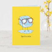 Spectacools - Ice Cube met bril Wenskaart Kaart (Gele Bloem)
