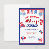 Spectaculair 4 juli onafhankelijkheidsfestijn kaart (Voorkant / Achterkant)