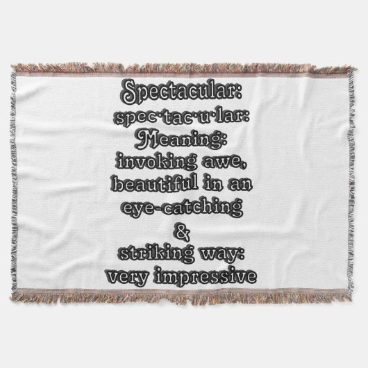 Spectaculair: Definitie spec·tac·u·lar Deken (Voorkant)