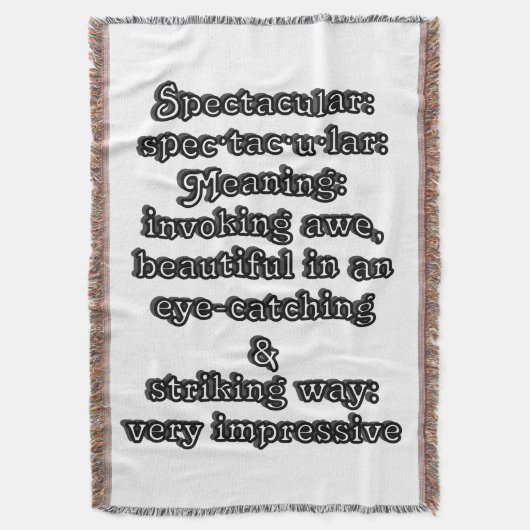 Spectaculair: Definitie spec·tac·u·lar Deken (Voorkant Verticaal)