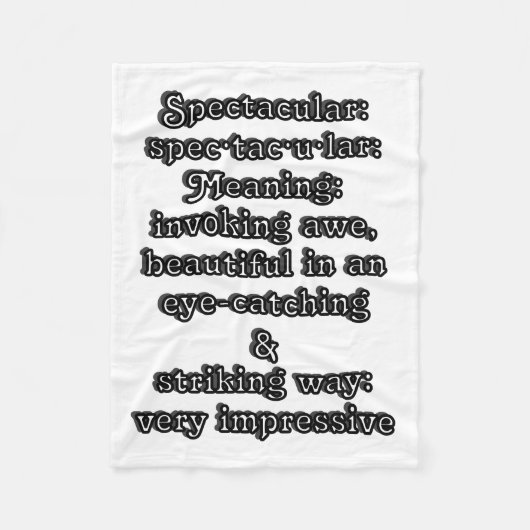 Spectaculair: Definitie spec·tac·u·lar Fleece Deken (Voorkant)