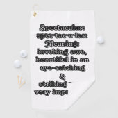 Spectaculair: Definitie spec·tac·u·lar Golfhanddoek (Insitu)