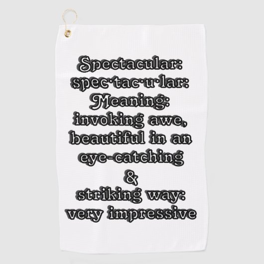 Spectaculair: Definitie spec·tac·u·lar Golfhanddoek (Voorkant)