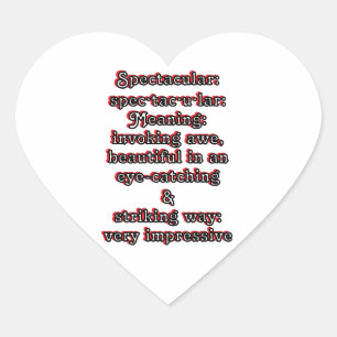 Spectaculair: Definitie spec·tac·u·lar Hart Sticker