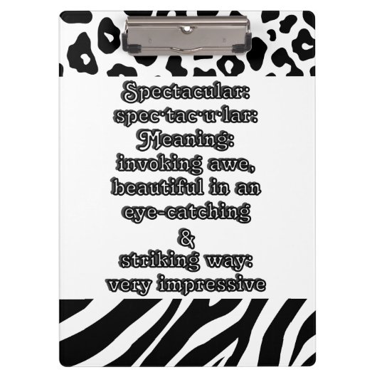 Spectaculair: Definitie spec·tac·u·lar Klembord (Voorkant)