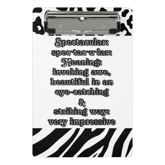 Spectaculair: Definitie spec·tac·u·lar Mini Klembord (Voorkant)
