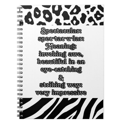 Spectaculair: Definitie spec·tac·u·lar Notitieboek (Voorkant)