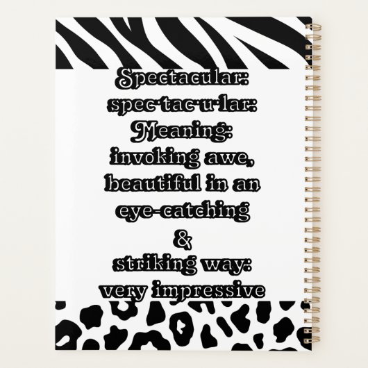 Spectaculair: Definitie spec·tac·u·lar Planner (Achterkant)