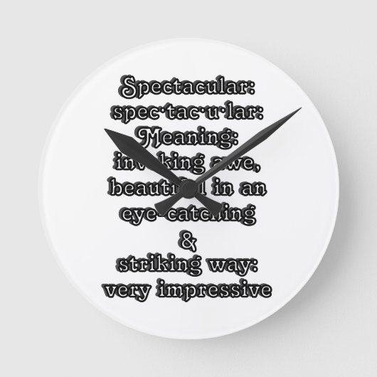 Spectaculair: Definitie spec·tac·u·lar Ronde Klok (Voorkant)