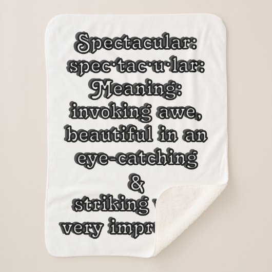 Spectaculair: Definitie spec·tac·u·lar Sherpa Deken (Voorkant)