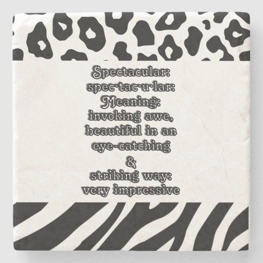 Spectaculair: Definitie spec·tac·u·lar Stenen Onderzetter (Voorkant)