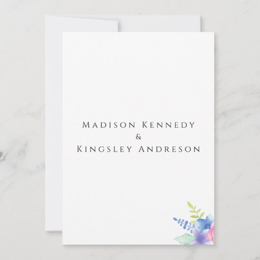 Spectaculair Eenvoudige elegante luxe Floral Kaart (Achterkant)