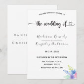 Spectaculair Eenvoudige elegante luxe Floral Kaart (Voorkant / Achterkant)