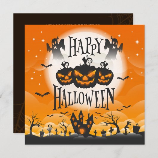 Spectaculair Halloween | feestuitnodiging Kaart (Voorkant / Achterkant)