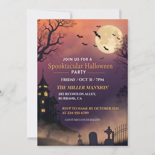 Spectaculair Halloween | Haunted Mansion Gothic Kaart (Voorkant)