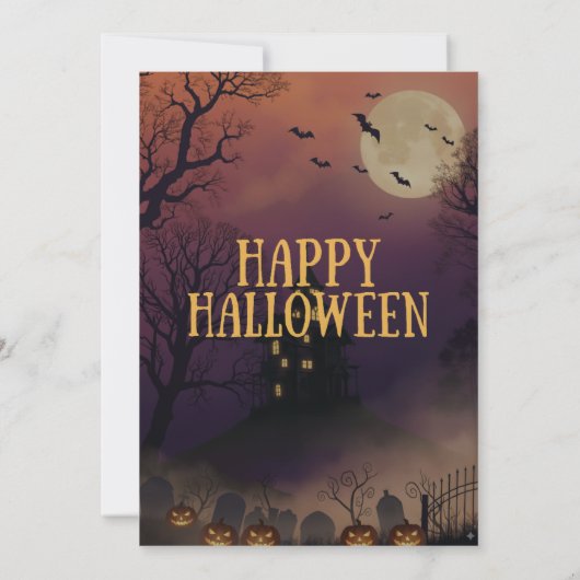 Spectaculair Halloween | Haunted Mansion Gothic Kaart (Achterkant)