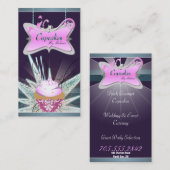 Spectaculair roze Visitekaartje voor koekjes (Voorkant / Achterkant)