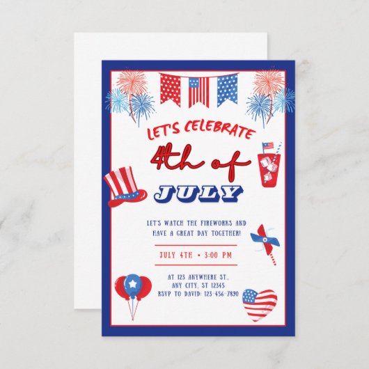 Spectaculaire 4 juli Onafhankelijkheids Extravagan Kaart (Voorkant / Achterkant)