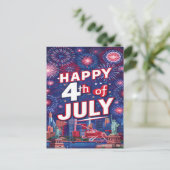 Spectaculaire 4 juli Vuurwerkviering Feestdagenkaart (Staand voorkant)