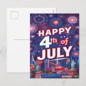 Spectaculaire 4 juli Vuurwerkviering Feestdagenkaart (Voorkant / Achterkant)
