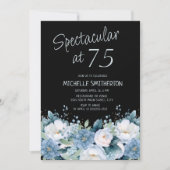 Spectaculaire 75 Stoffig Blauw Wit Bloemen Zwart Kaart (Voorkant)