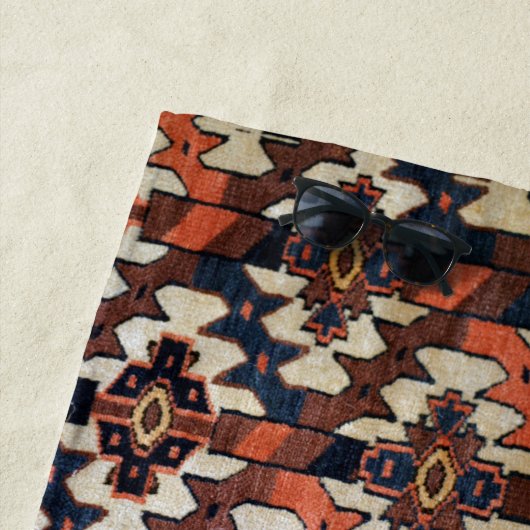 Spectaculaire bodemkleuren Oriental Rug Pattern Strandlaken (In situ)