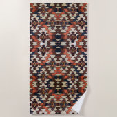 Spectaculaire bodemkleuren Oriental Rug Pattern Strandlaken (Voorkant)