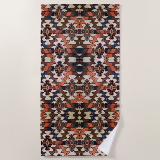 Spectaculaire bodemkleuren Oriental Rug Pattern Strandlaken (Voorkant)