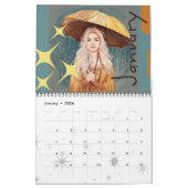 Spectaculaire en prachtige Waterverf paraplu meisj Kalender (Jan 2026)