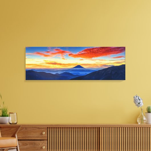 Spectaculaire foto van de berg Fuji op Honshu Isla Canvas Afdruk (Insitu (Woonkamer))
