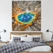 Spectaculaire Grand Prismatic Spring Canvas Afdruk (Insitu (Slaapkamer))