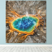 Spectaculaire Grand Prismatic Spring Canvas Afdruk (Insitu (Houten vloer))