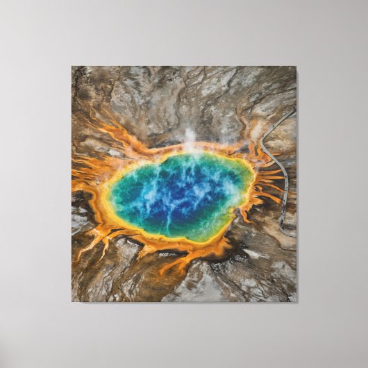 Spectaculaire Grand Prismatic Spring Canvas Afdruk (Voorkant)