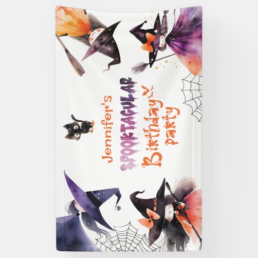 Spectaculaire Halloween heksen Verjaardagsfeest Spandoek (Verticaal)