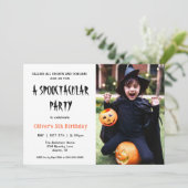 Spectaculaire Halloween Kids Verjaardagsfeest Foto Kaart (Staand voorkant)