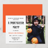 Spectaculaire Halloween Kids Verjaardagsfeest Foto Kaart (Voorkant / Achterkant)