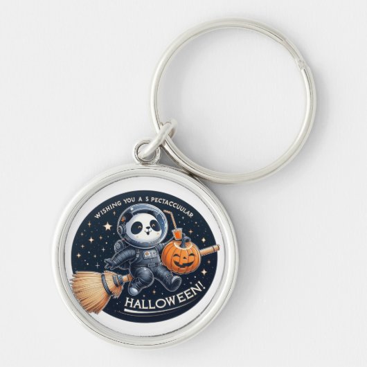 Spectaculaire Halloween met een Bamboo-Broom Panda Sleutelhanger (Voorkant)