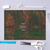 Spectaculaire herfstbossen met Cabine en Lake Tissuepapier (Craft)