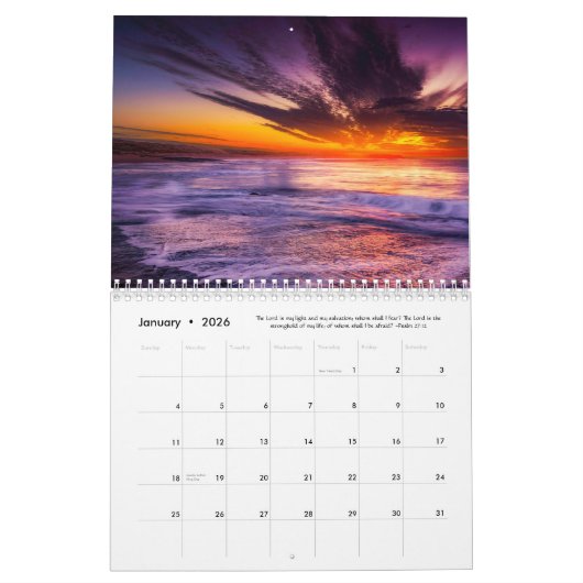 Spectaculaire huiduitslag en bijbelversies kalende kalender (Jan 2026)