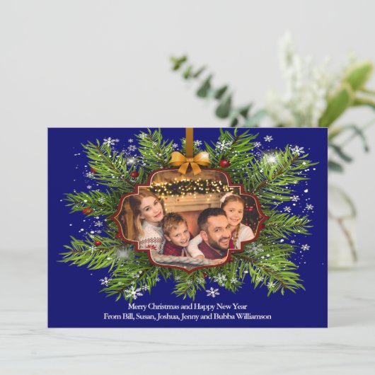 Spectaculaire kerstfoto Foto Feestdagenkaart (Staand voorkant)