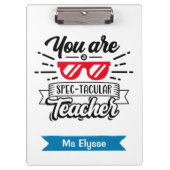 Spectaculaire Leraar Grappige Pun Klemborden (Voorkant)