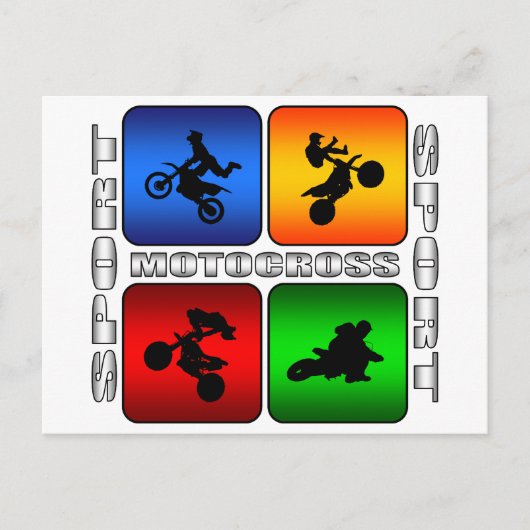 Spectaculaire motocross briefkaart (Voorkant)