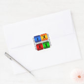 Spectaculaire neushoorn (mannelijk) ronde sticker (Envelop)